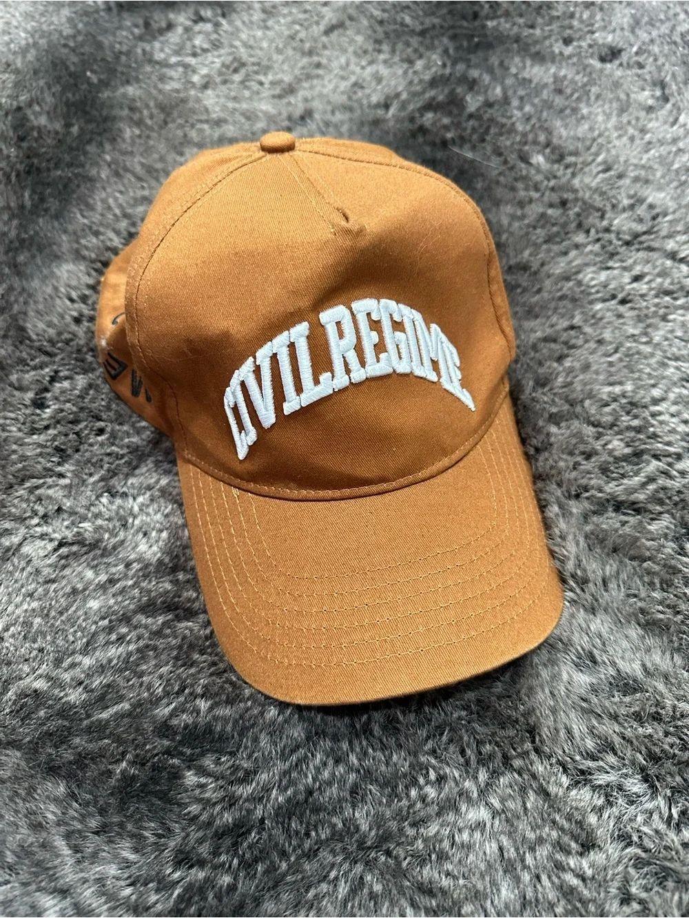 Civil Regime American Dreamer Tan White Strapback Hat OS Streetwear Skater Indie